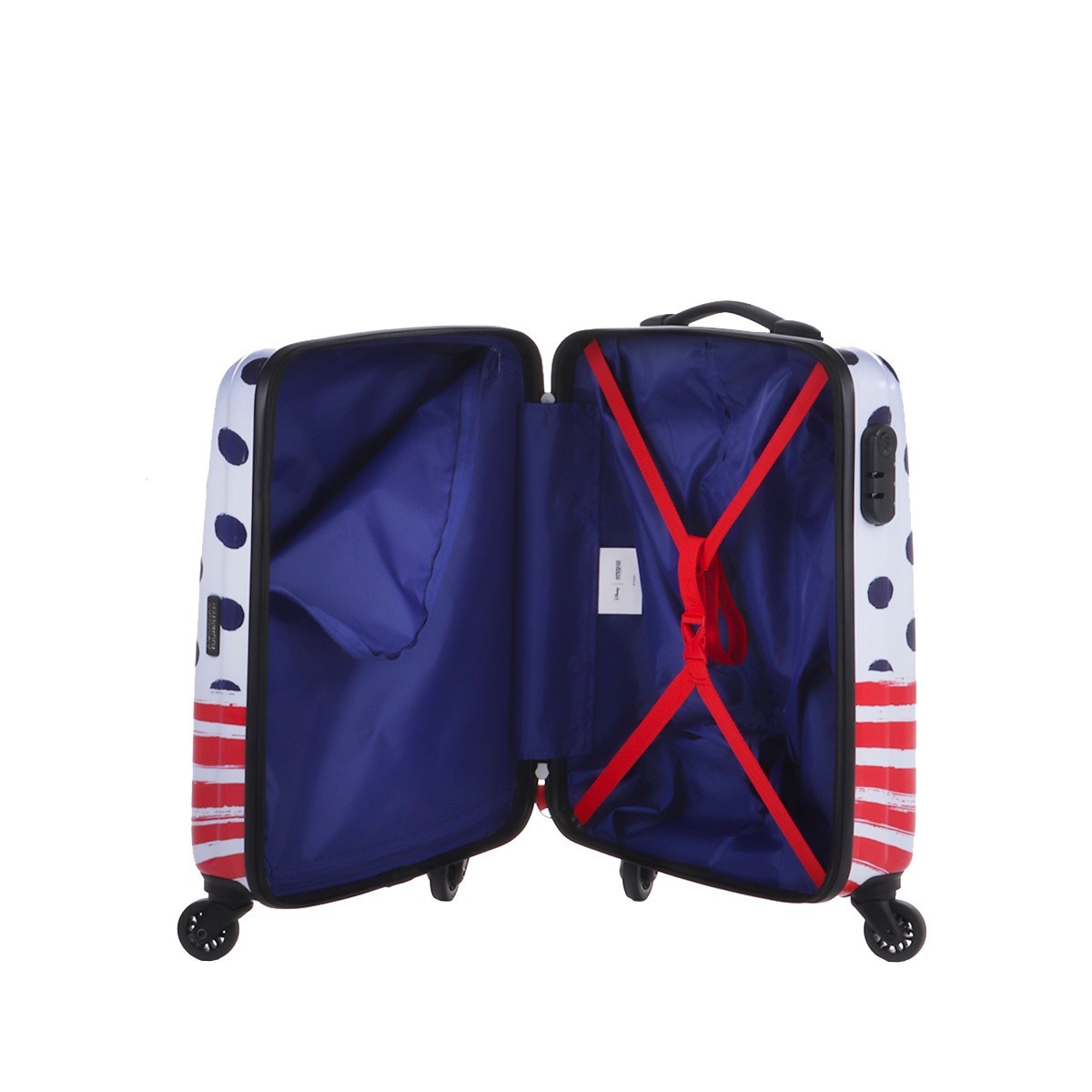 American tourister by samsonite Spinner cabina 4 ruote Minnie blue dots Disney legends 19C*31019