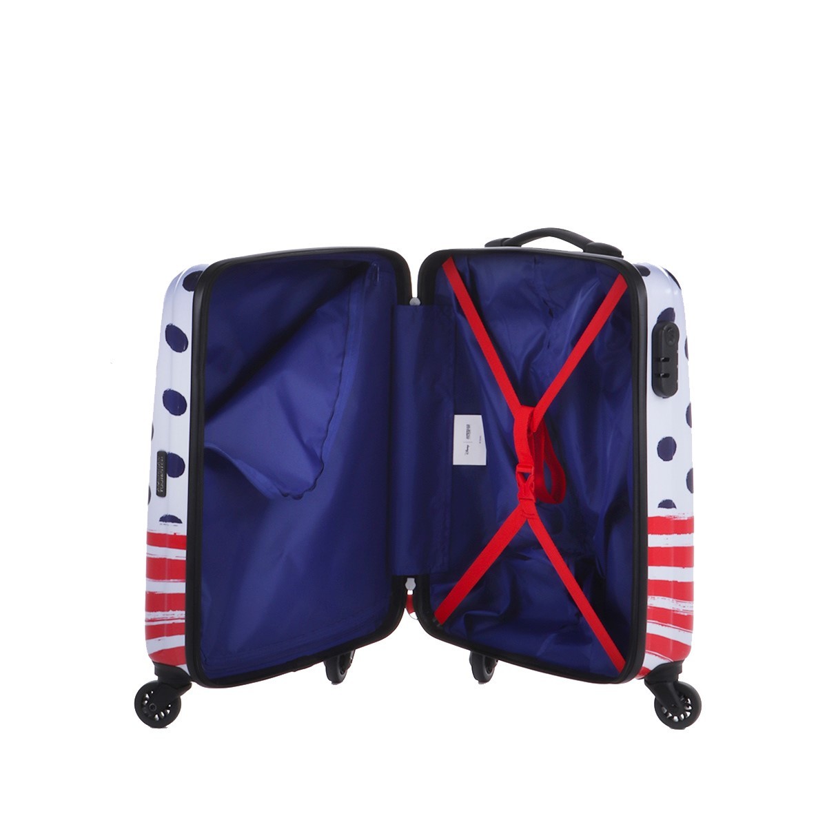 American tourister by samsonite Spinner cabina 4 ruote Mickey blue dots Disney legends 19C*71019