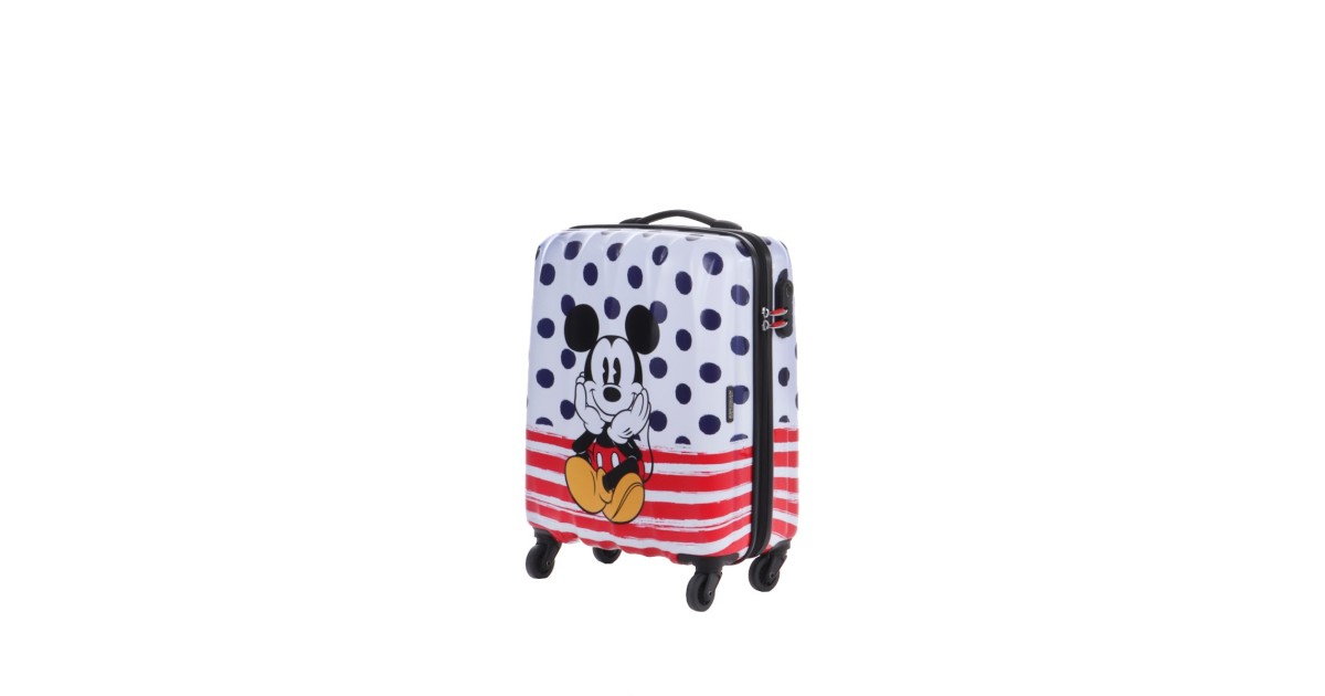 American tourister by samsonite Spinner cabina 4 ruote Mickey blue dots Disney legends 19C*71019