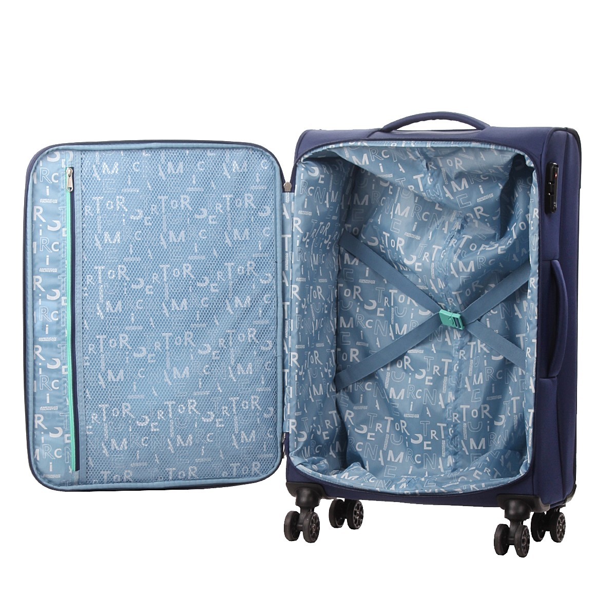 American tourister by samsonite Spinner m 4 ruote Combat navy Sea seeker MD7*41002