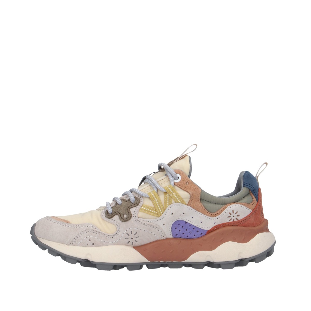 Flower mountain Sneaker Beige/viola Gomma YAMANO 3