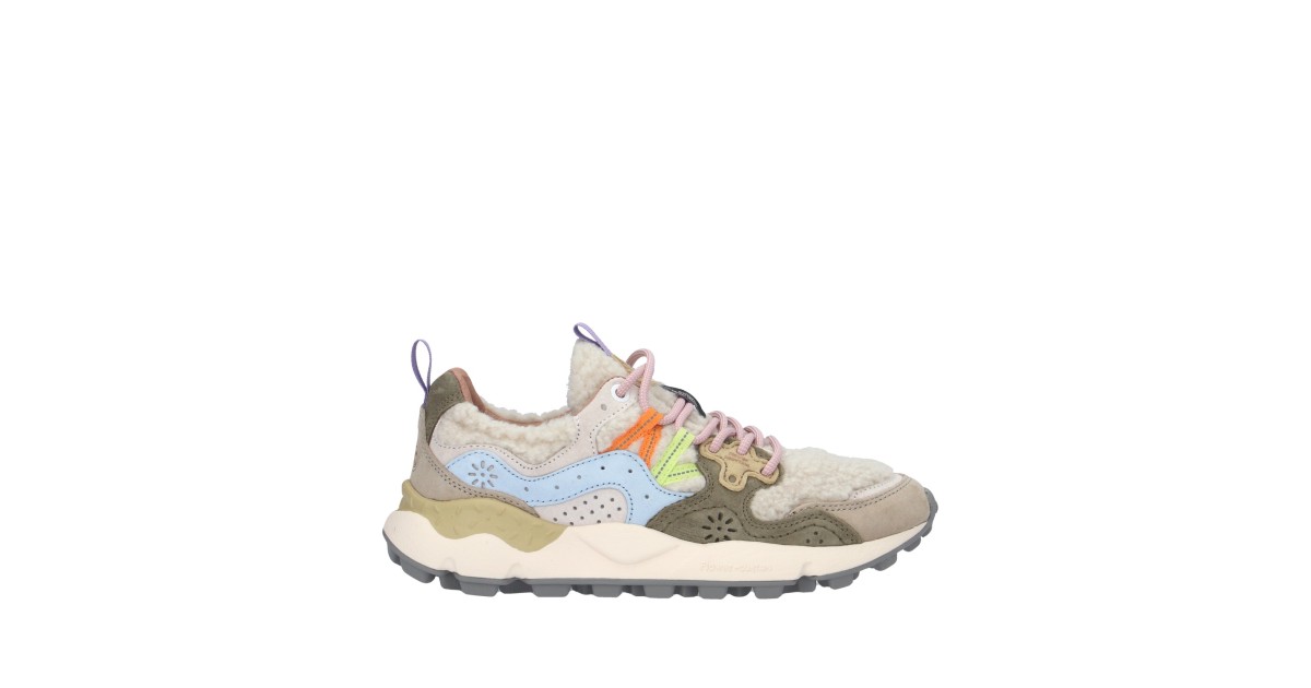 Flower mountain Sneaker Beige/militare/celeste Gomma YAMANO 3