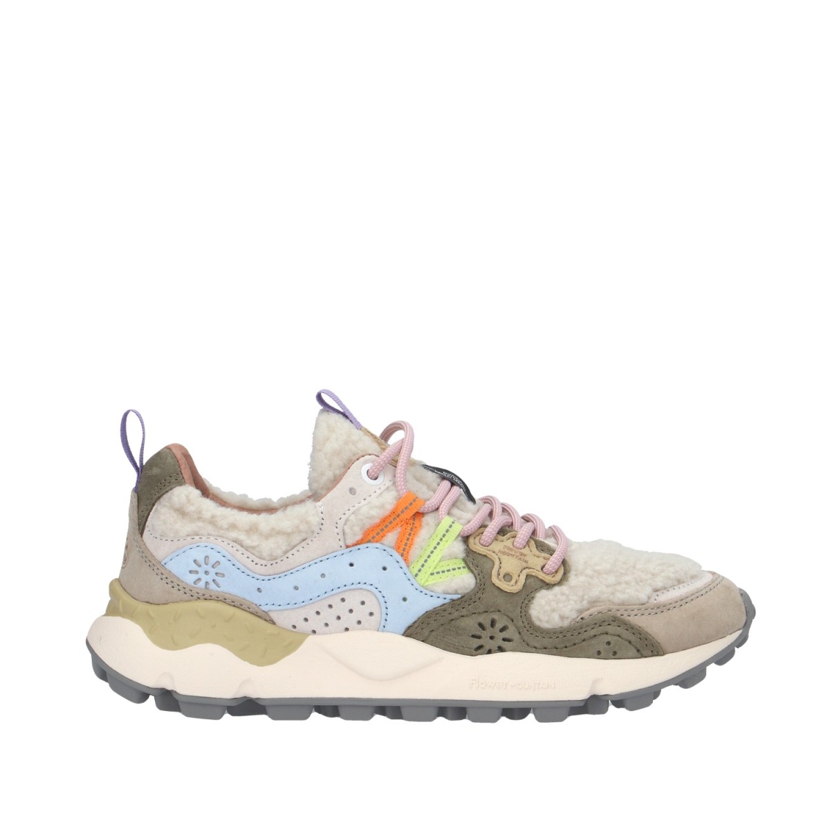 Flower mountain Sneaker Beige/militare/celeste Gomma YAMANO 3