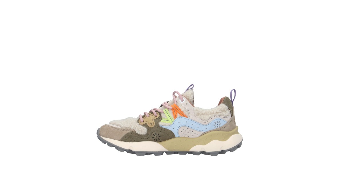 Flower mountain Sneaker Beige/militare/celeste Gomma YAMANO 3