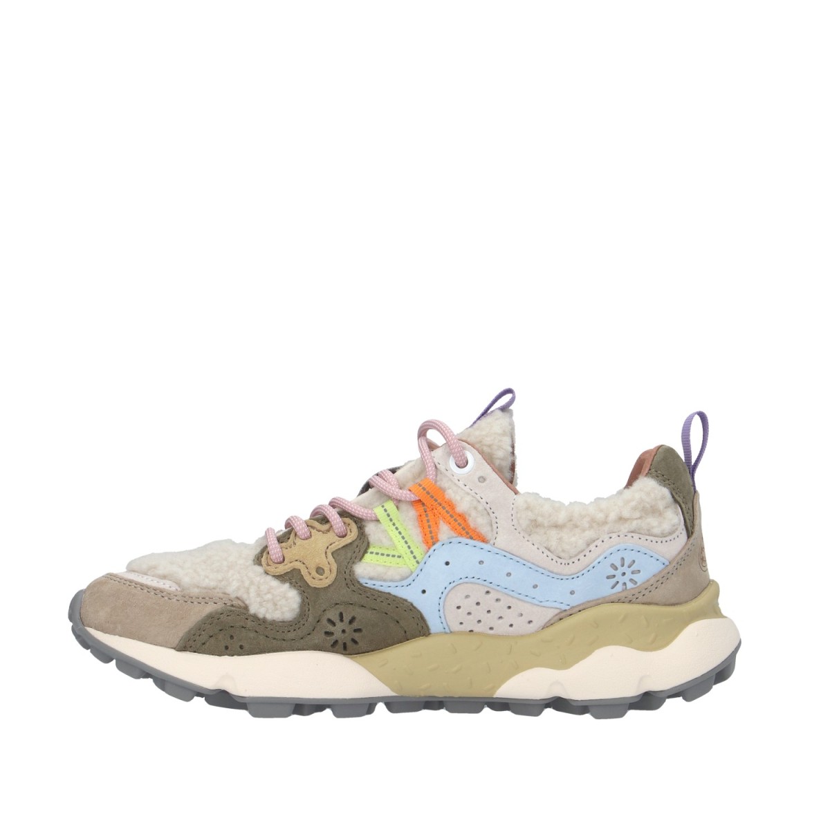 Flower mountain Sneaker Beige/militare/celeste Gomma YAMANO 3