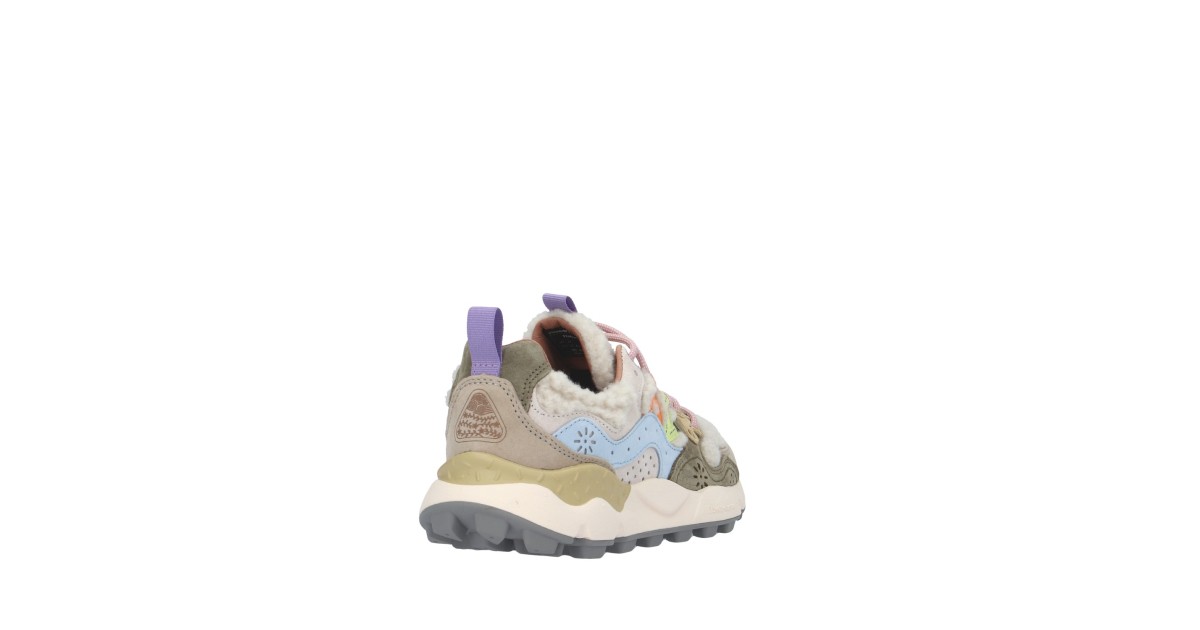 Flower mountain Sneaker Beige/militare/celeste Gomma YAMANO 3