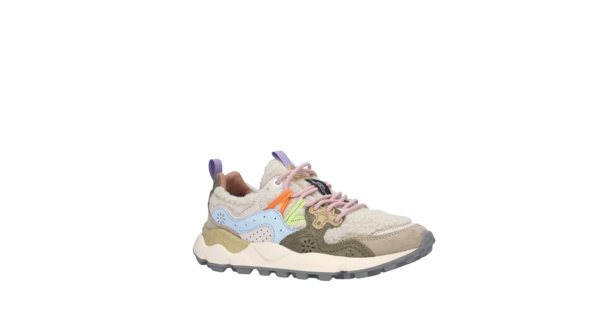 Flower mountain Sneaker Beige/militare/celeste Gomma YAMANO 3