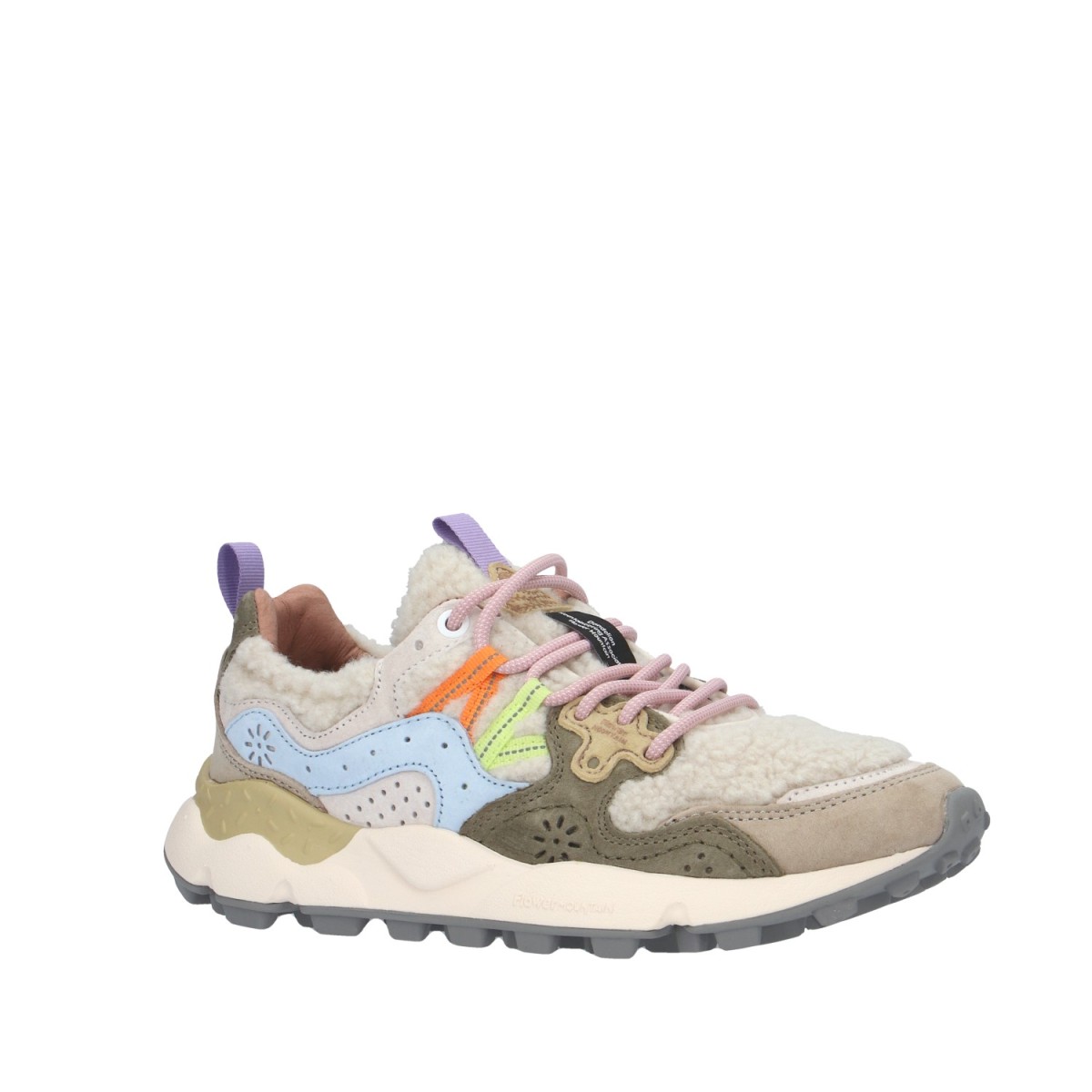 Flower mountain Sneaker Beige/militare/celeste Gomma YAMANO 3