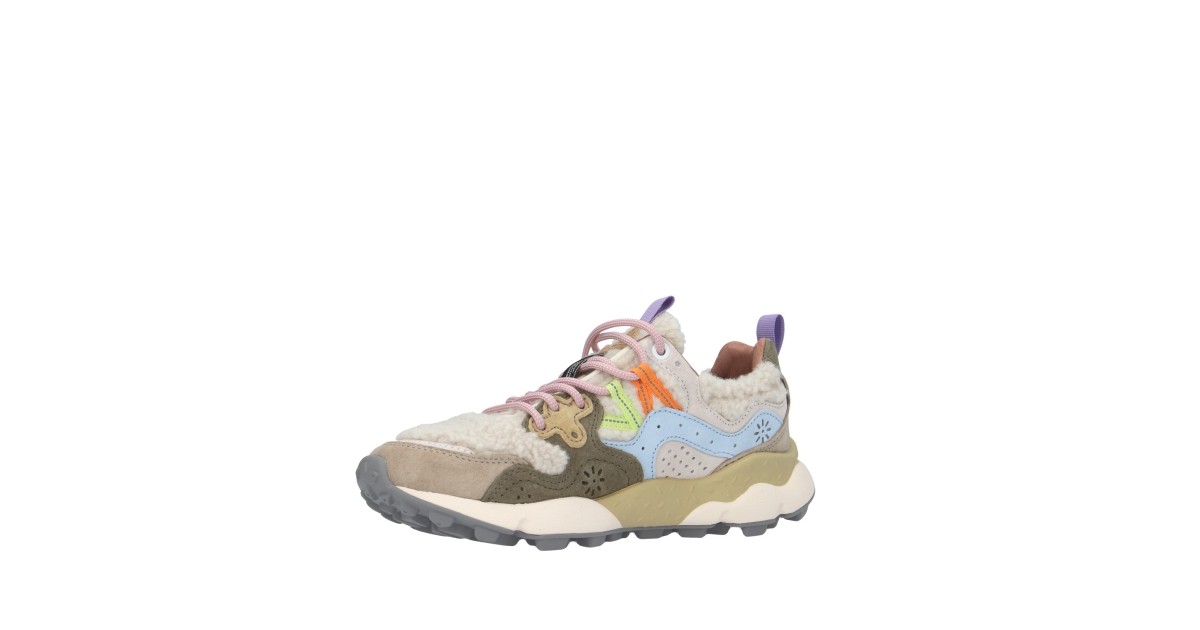 Flower mountain Sneaker Beige/militare/celeste Gomma YAMANO 3