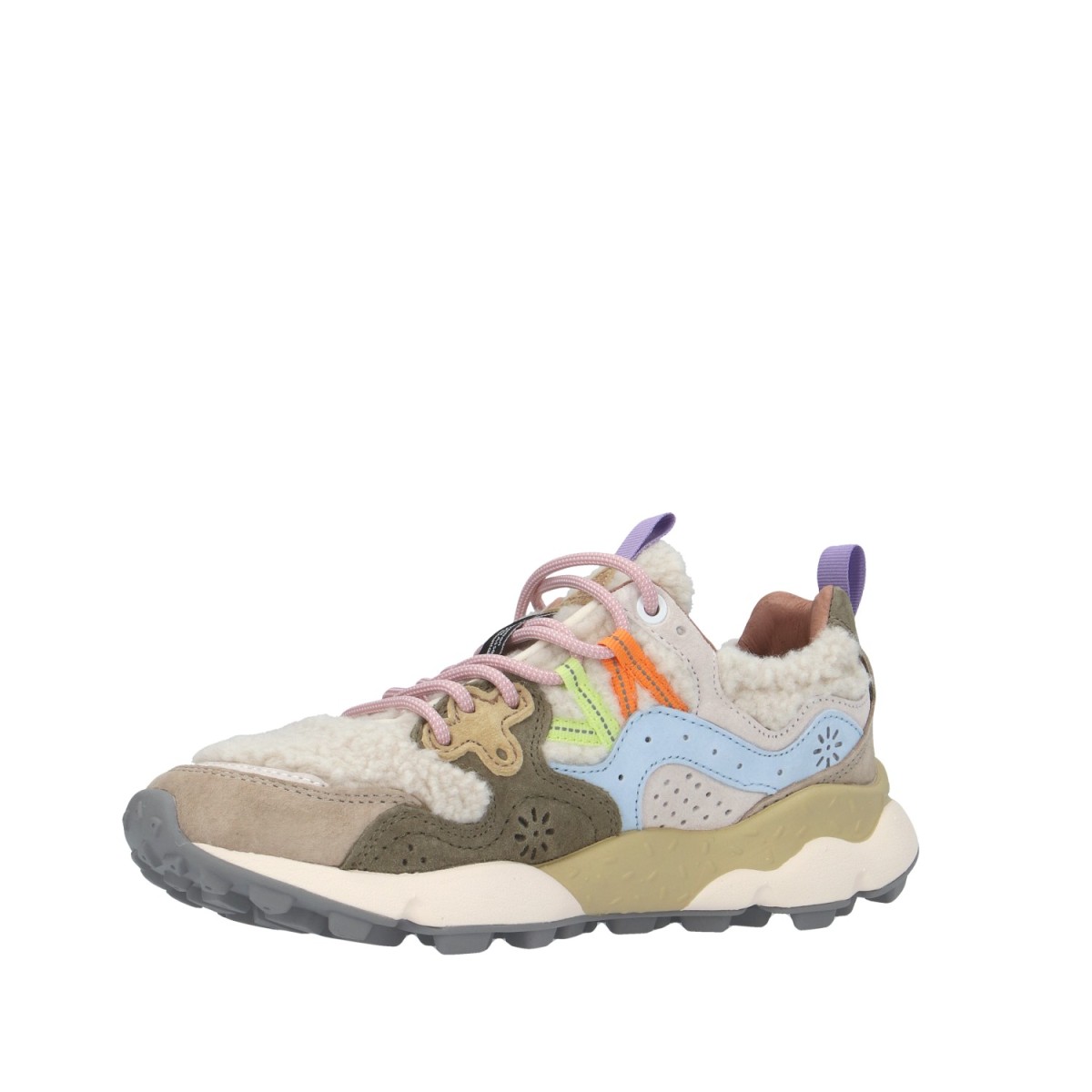 Flower mountain Sneaker Beige/militare/celeste Gomma YAMANO 3