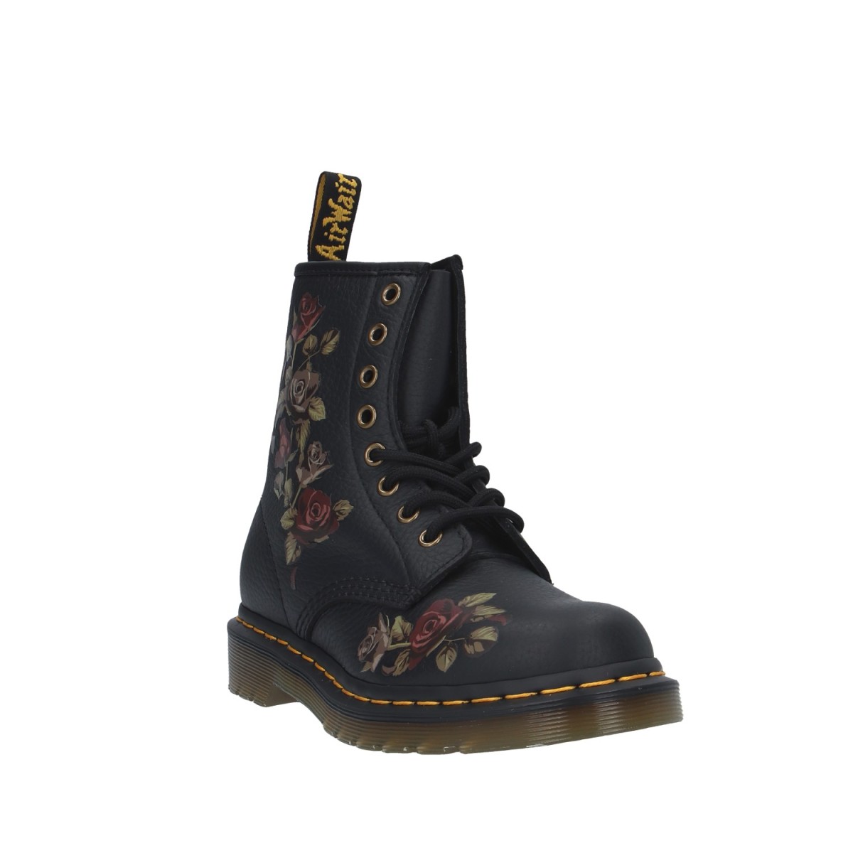 Dr. martens Anfibio Nero/fiori Gomma 32070001