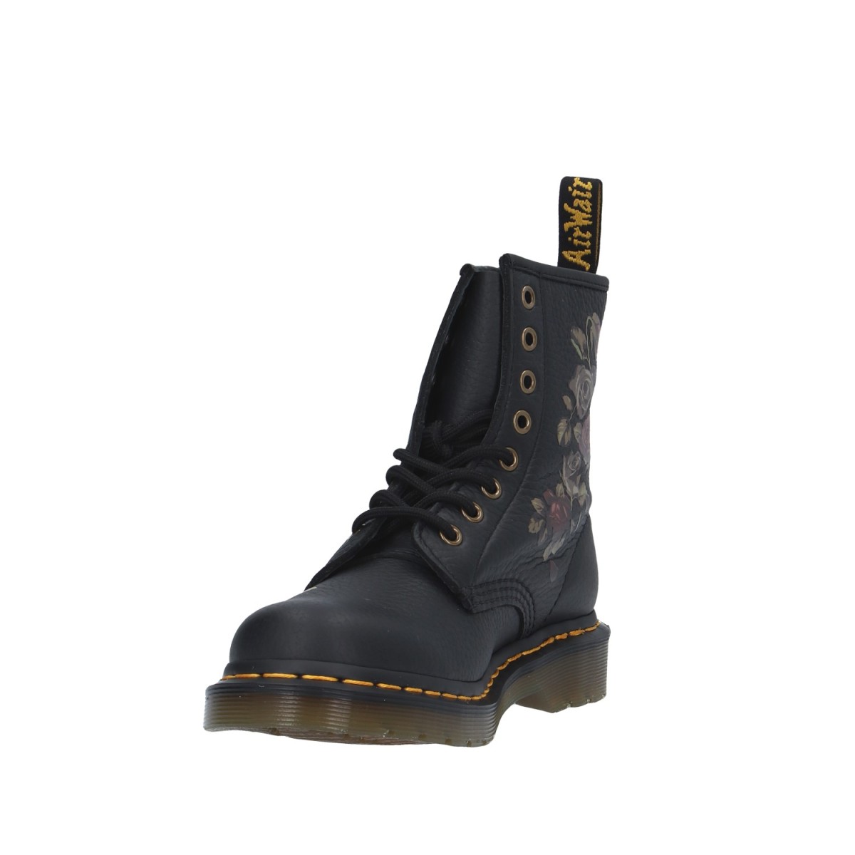 Dr. martens Anfibio Nero/fiori Gomma 32070001