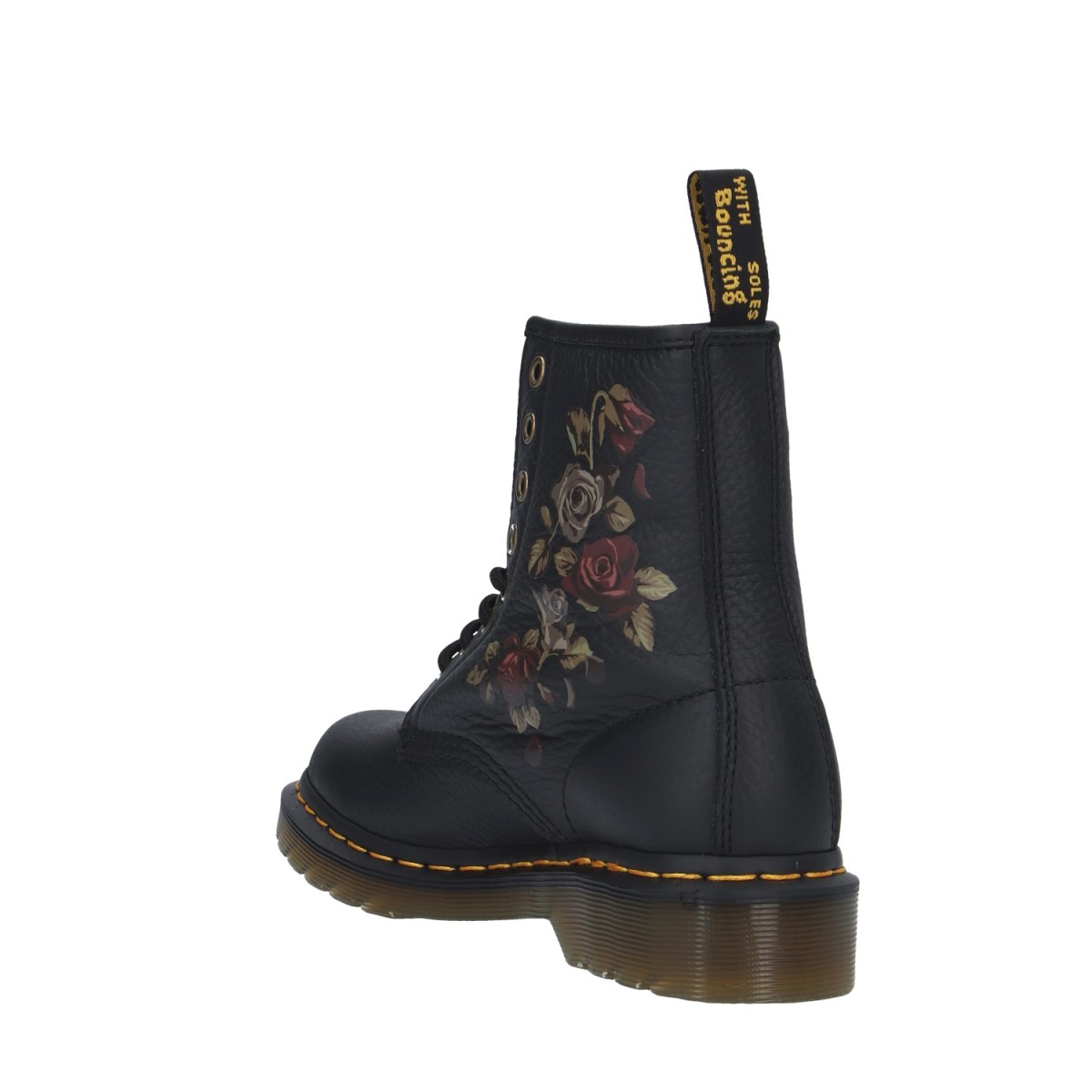 Dr. martens Anfibio Nero/fiori Gomma 32070001