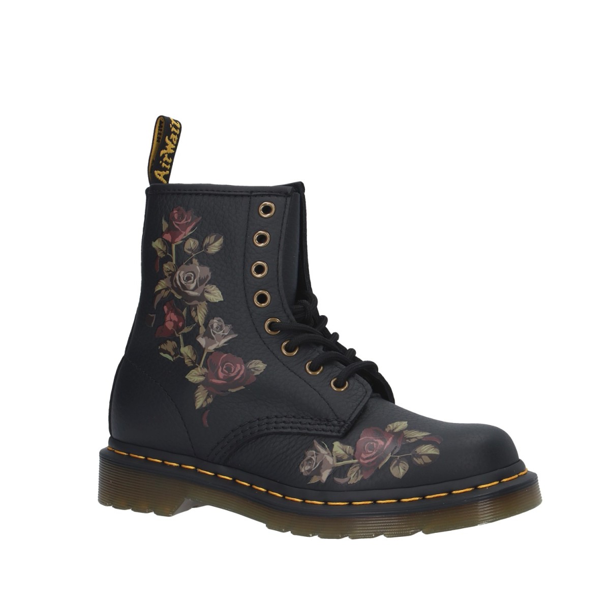 Dr. martens Anfibio Nero/fiori Gomma 32070001