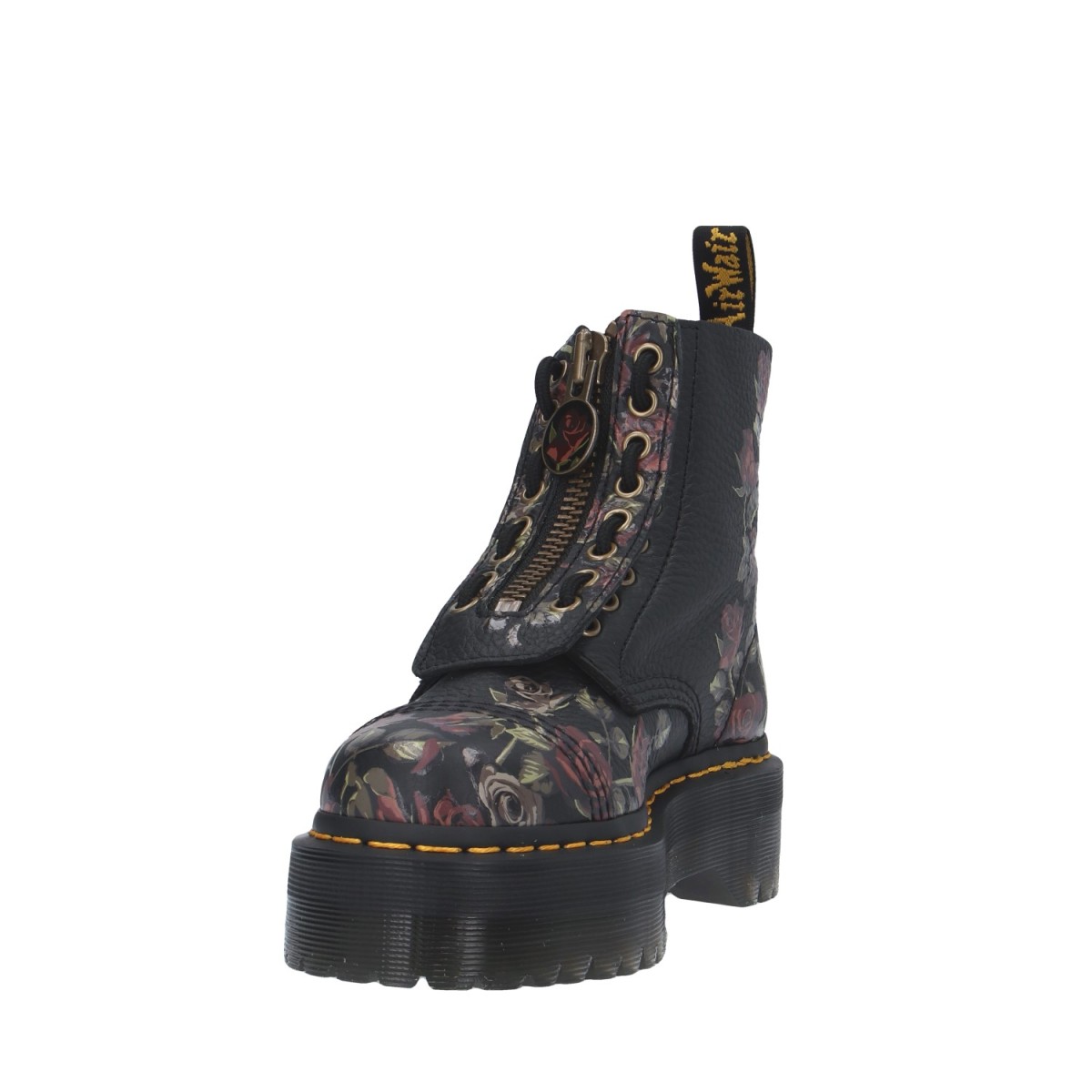 Dr. martens Anfibio Nero/fiori Platform 32050001