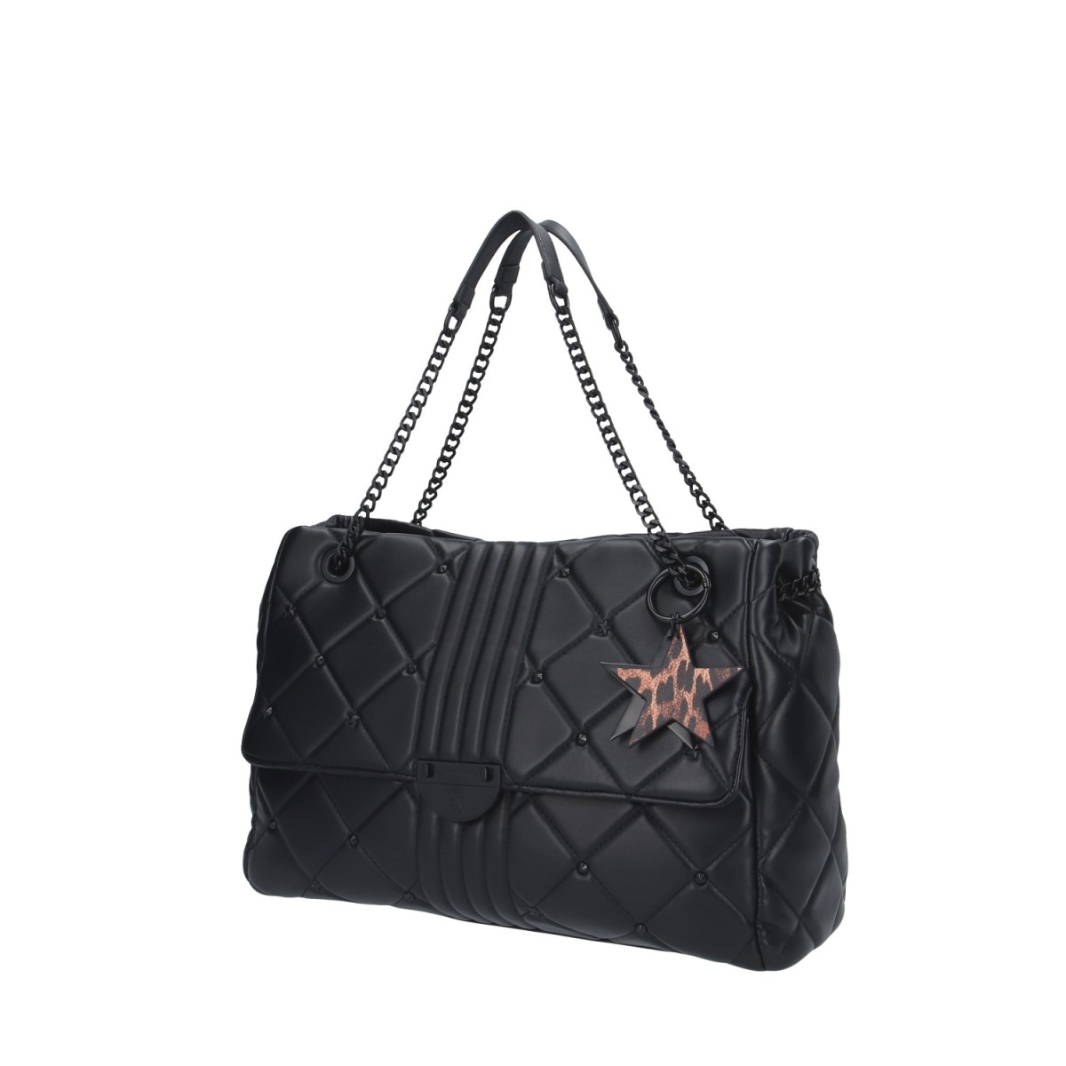 L'atelier du sac Borsa a spalla Nero Rebel stripy JANEL