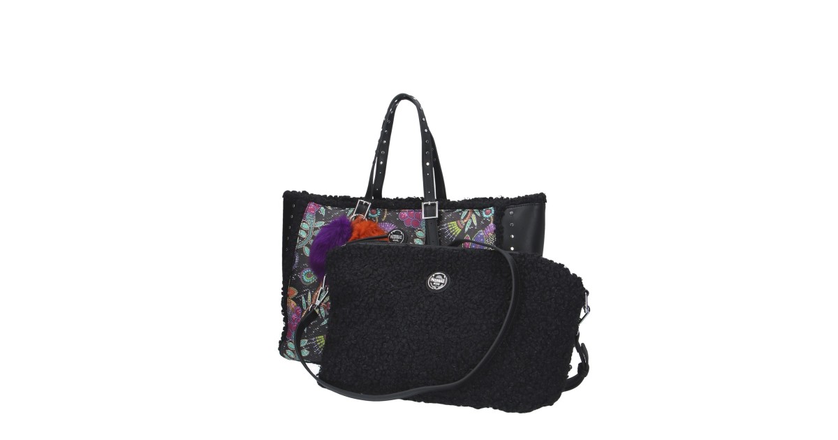 Pash bag Shopping Nero/fiori Batik PETITE NICOLE