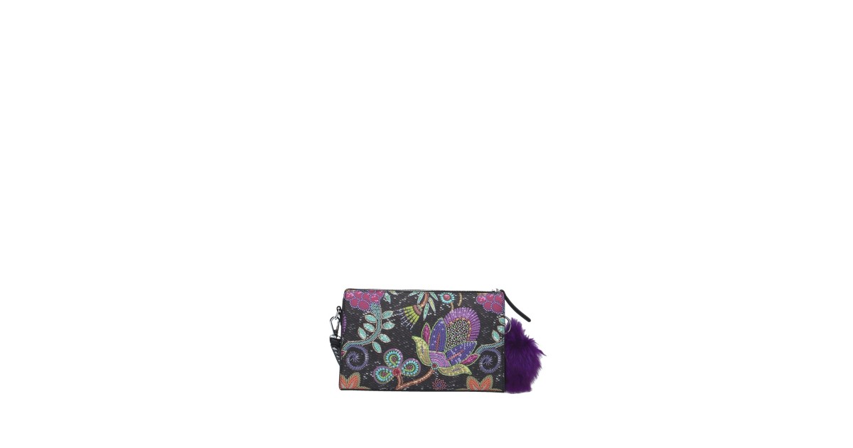 Pash bag Pochette Nero/fiori Batik ZOE