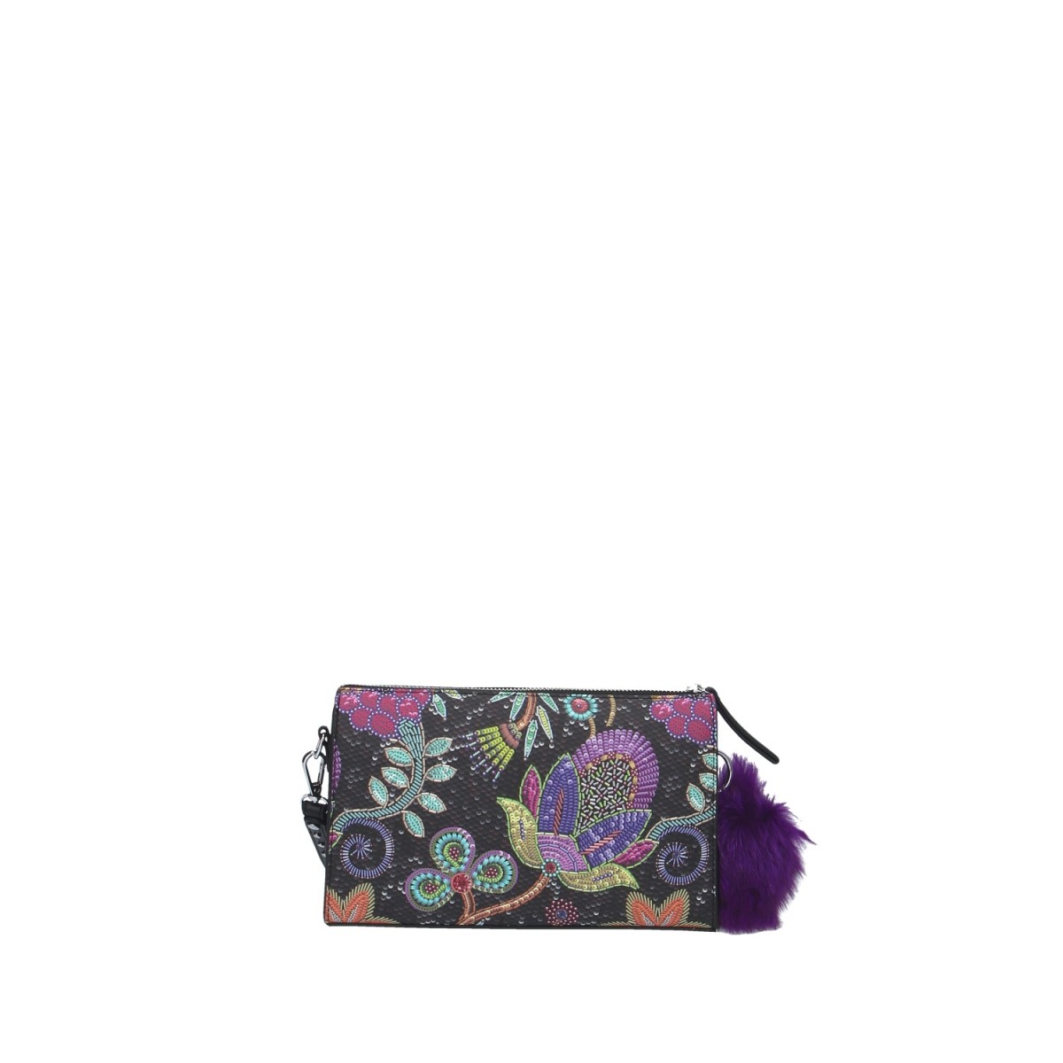 Pash bag Pochette Nero/fiori Batik ZOE