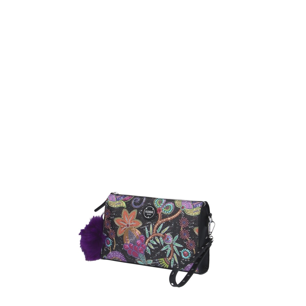 Pash bag Pochette Nero/fiori Batik ZOE