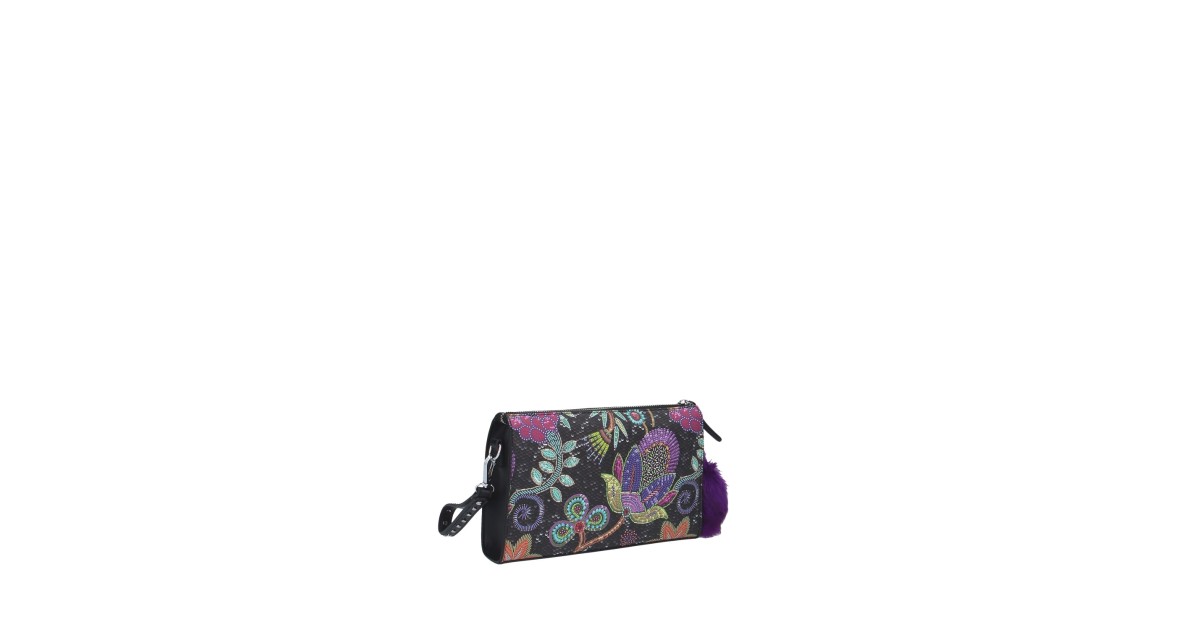 Pash bag Pochette Nero/fiori Batik ZOE