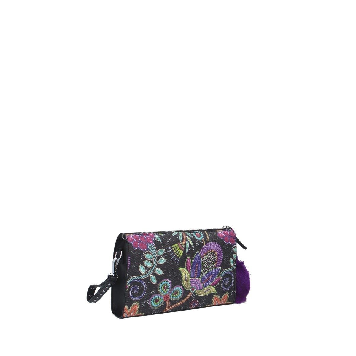 Pash bag Pochette Nero/fiori Batik ZOE