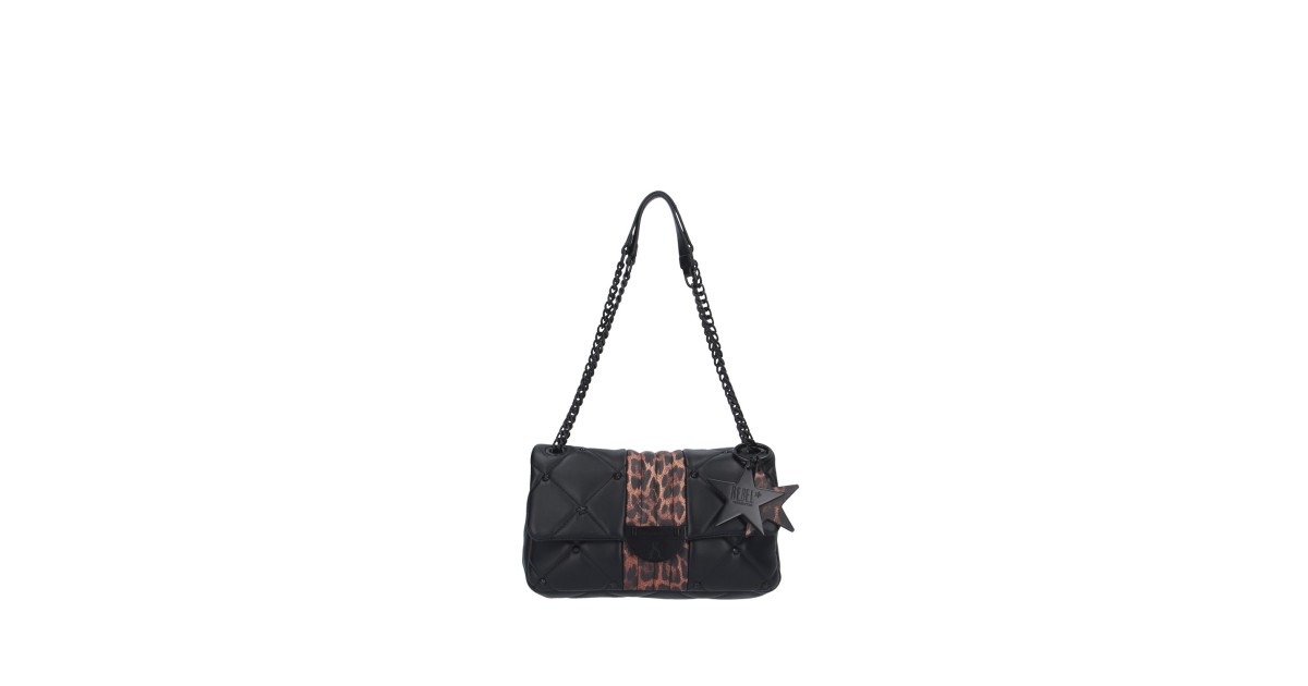 L'atelier du sac Borsa a spalla Nero/animalier Rebel stripy REBECCA