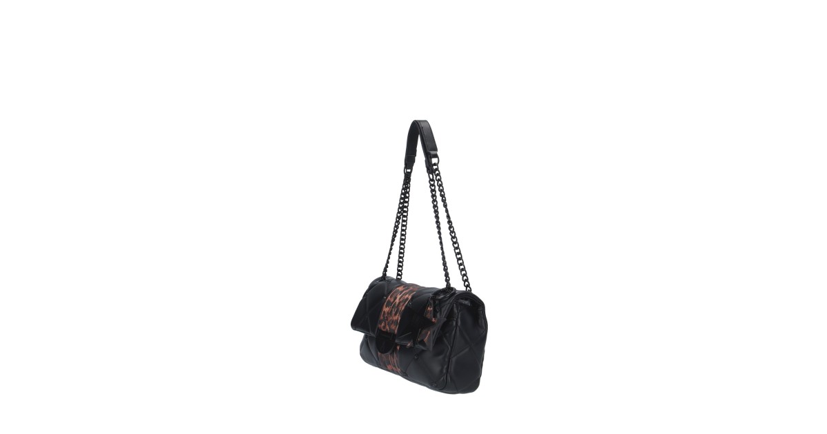 L'atelier du sac Borsa a spalla Nero/animalier Rebel stripy REBECCA