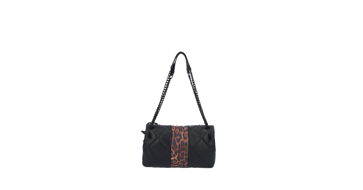 L'atelier du sac Borsa a spalla Nero/animalier Rebel stripy REBECCA