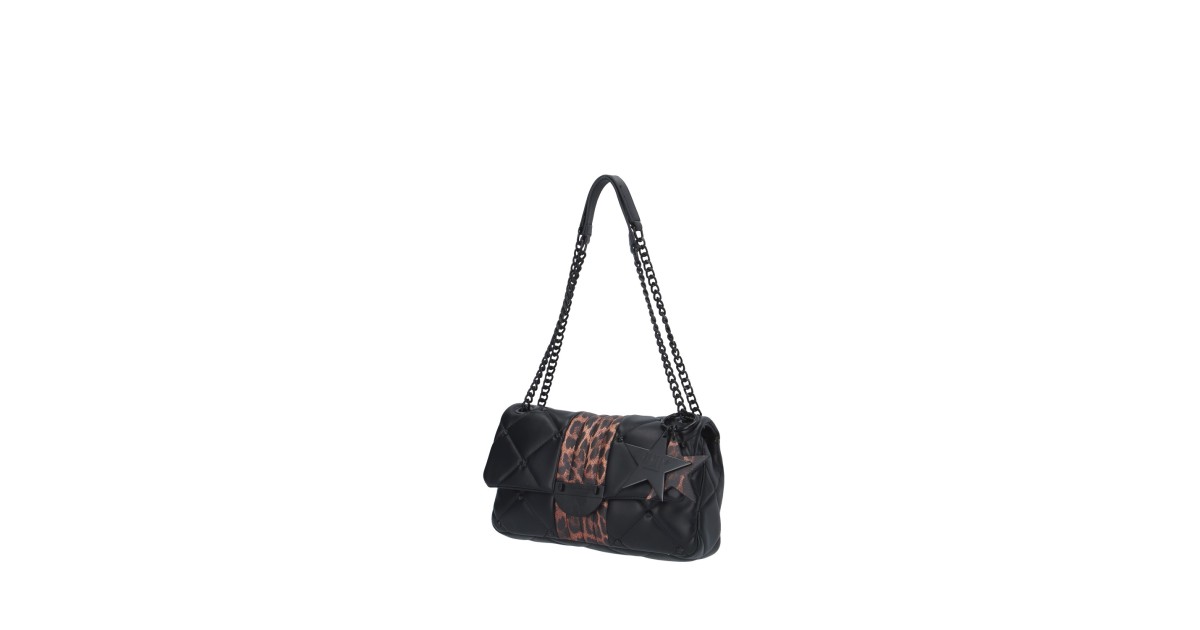 L'atelier du sac Borsa a spalla Nero/animalier Rebel stripy REBECCA