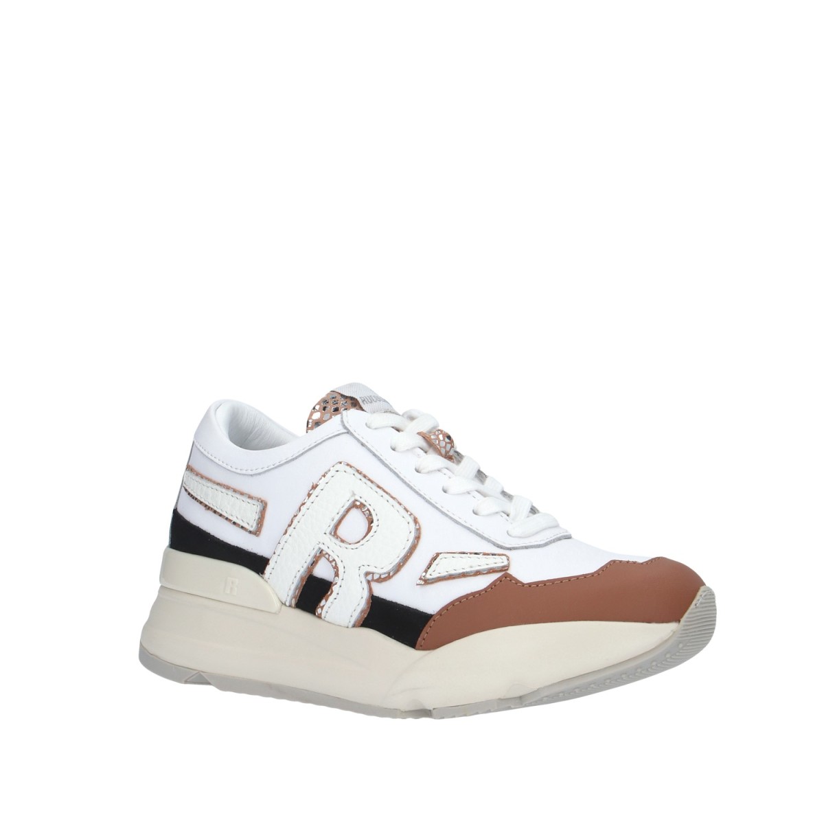 Rucoline Sneaker Bianco/cuoio Platform R-EVOLVE