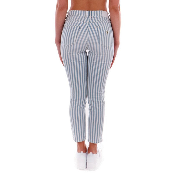 Guess PANTALONE Bianco/celeste