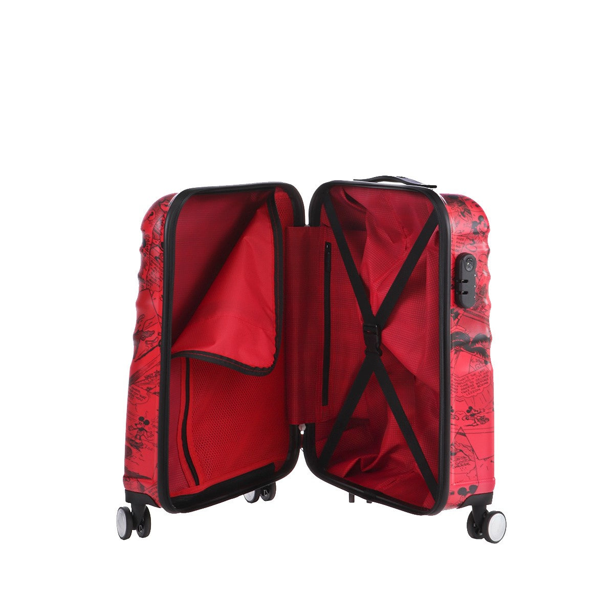 American Tourister By Samsonite SPINNER CABINA 4 RUOTE Mickey Comics Red