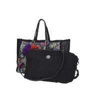 Pash Bag SHOPPING Nero/fiori