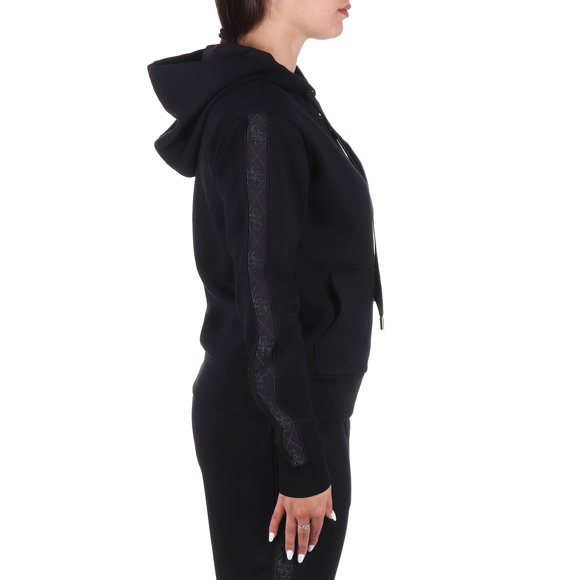 Guess FELPA CON CAPPUCCIO Nero