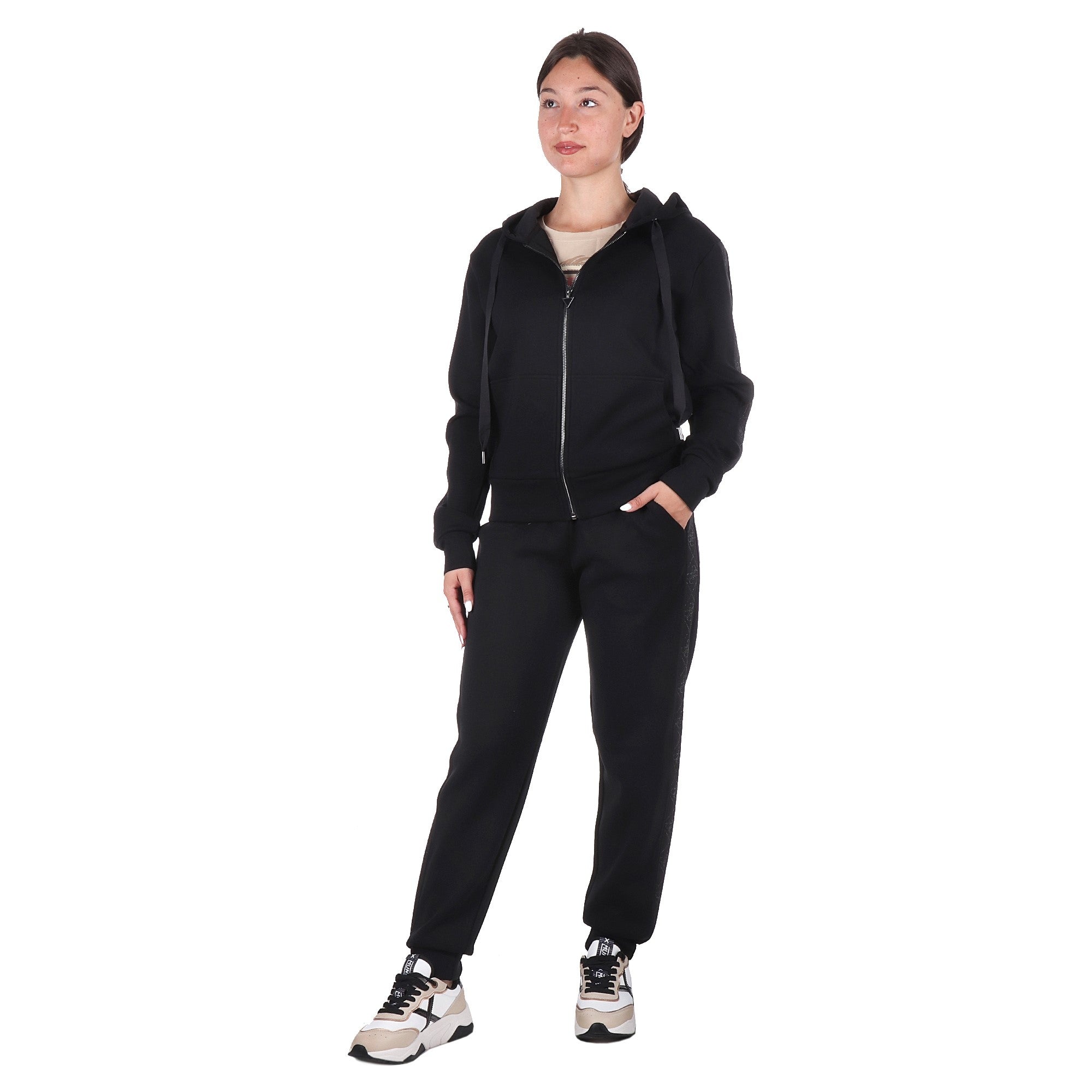 Guess FELPA CON CAPPUCCIO Nero