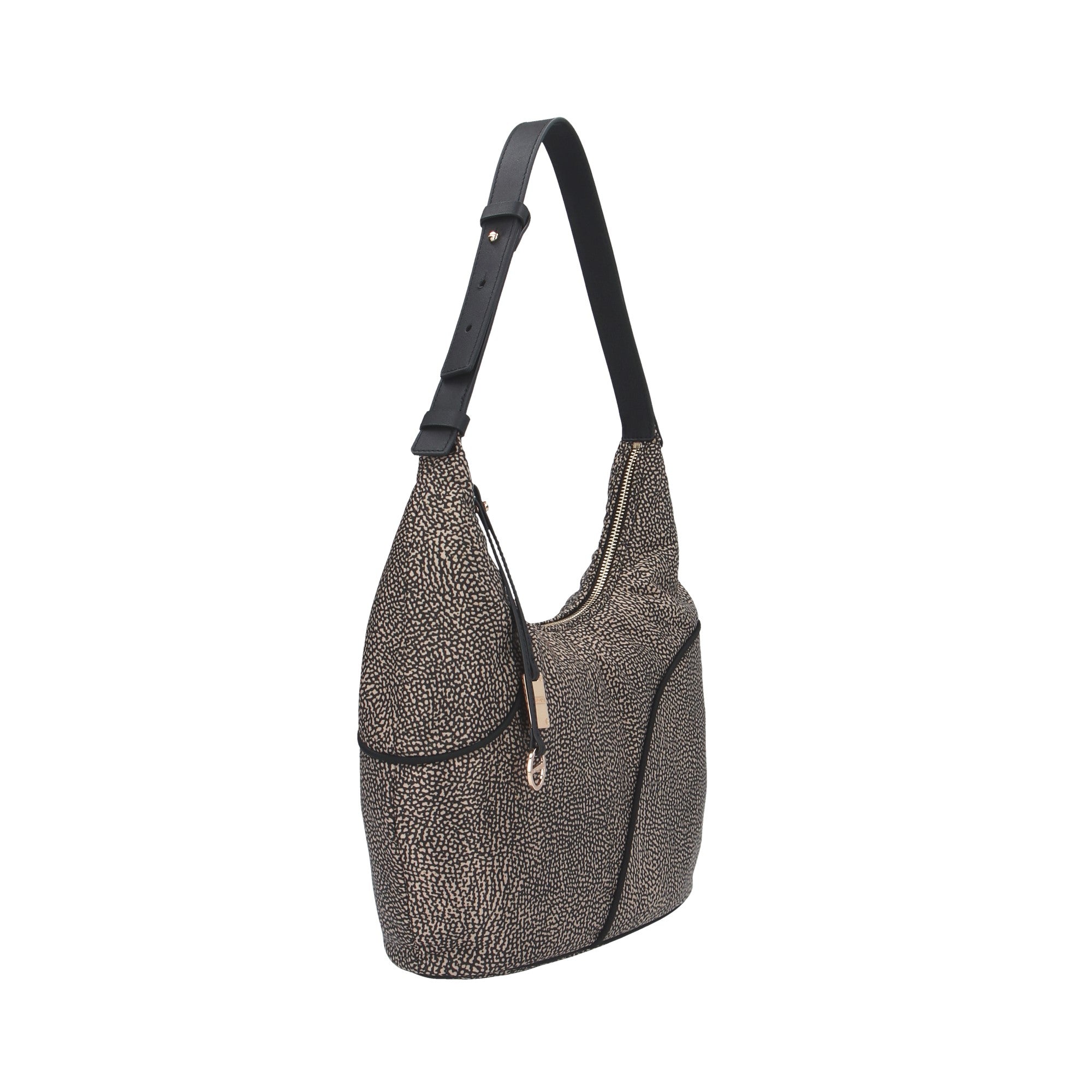 Borbonese BORSA A SPALLA Naturale/nero