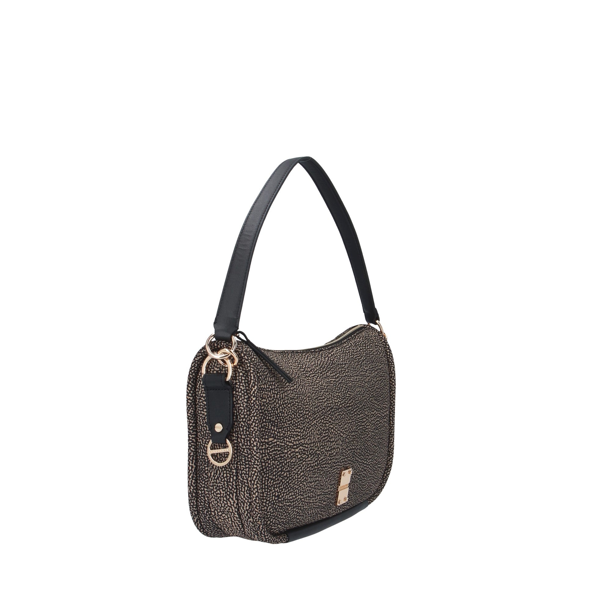Borbonese BORSA A SPALLA Naturale/nero