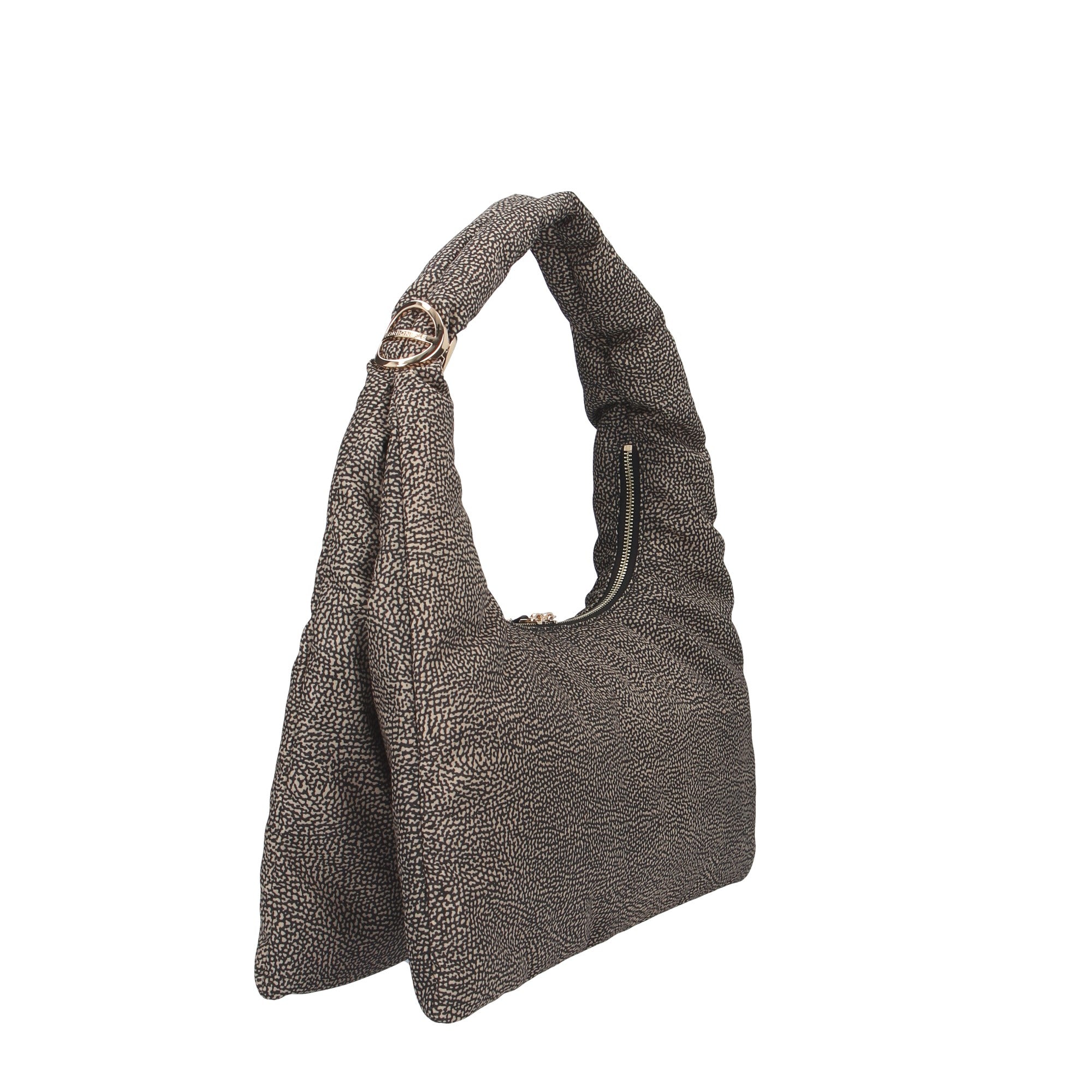 Borbonese BORSA A SPALLA Naturale/nero