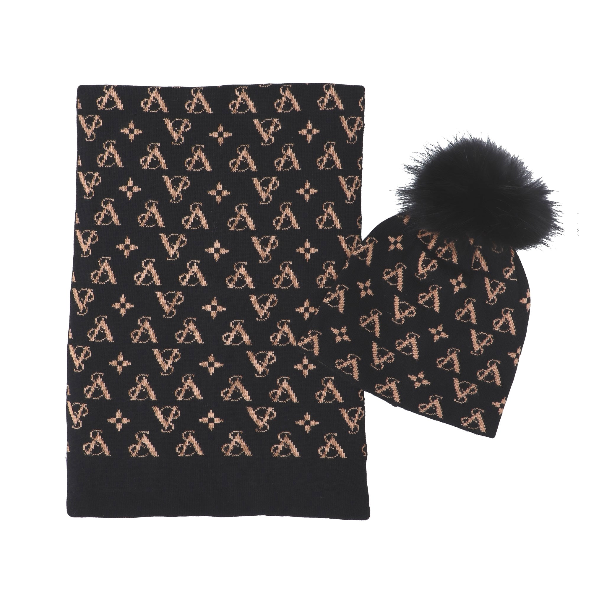 L'atelier Du Sac COMPLETO BERRETTO E COLLO Nero