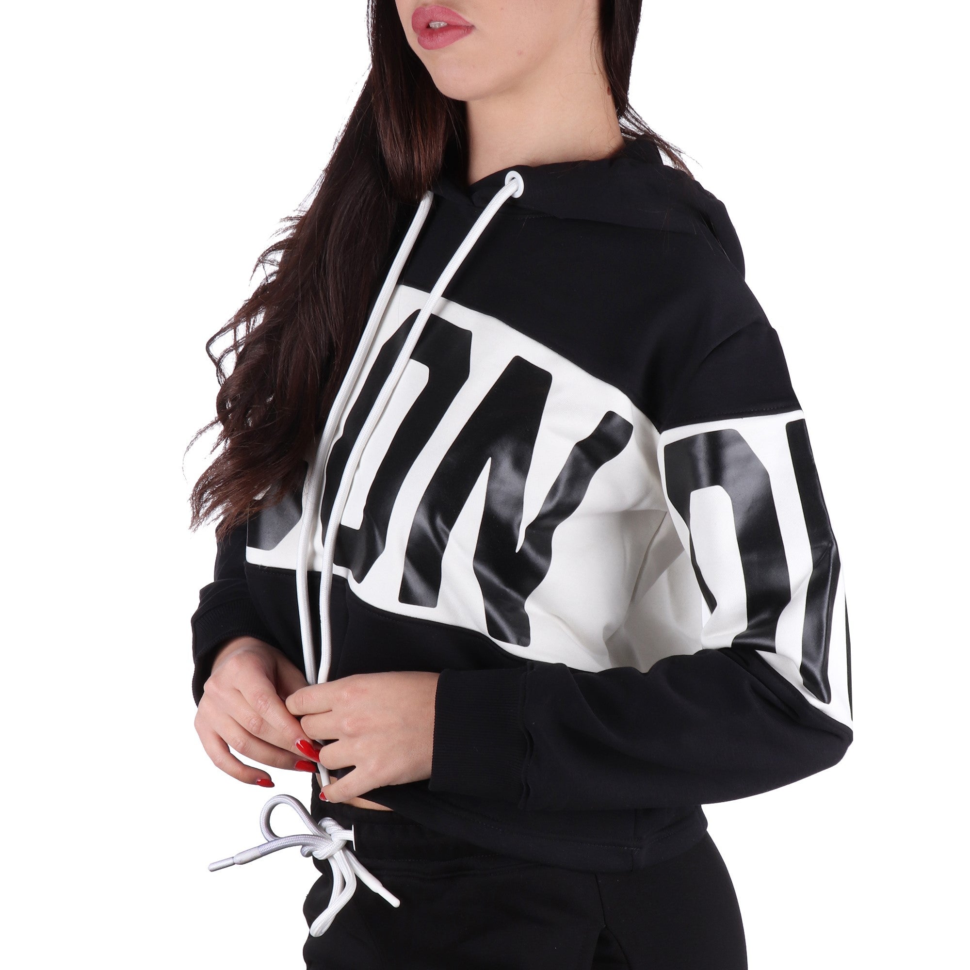 Icon FELPA CON CAPPUCCIO Nero