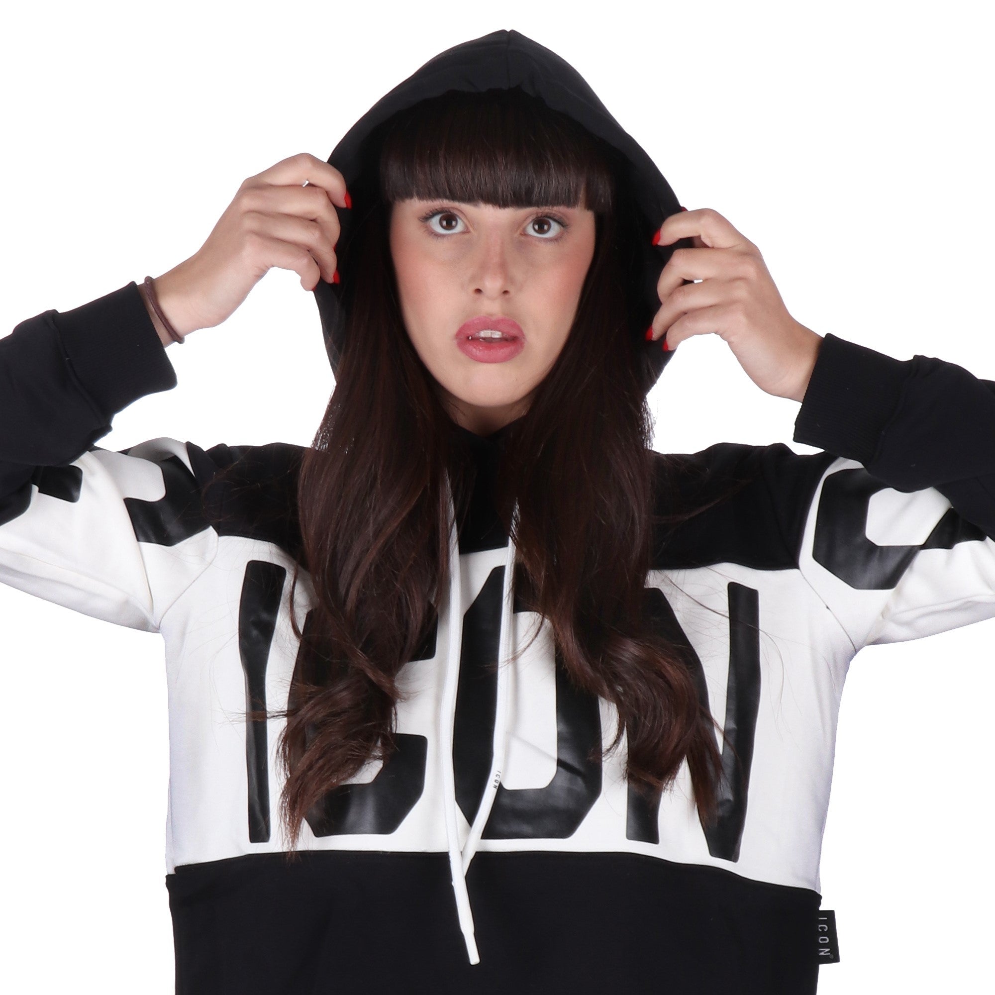 Icon FELPA CON CAPPUCCIO Nero