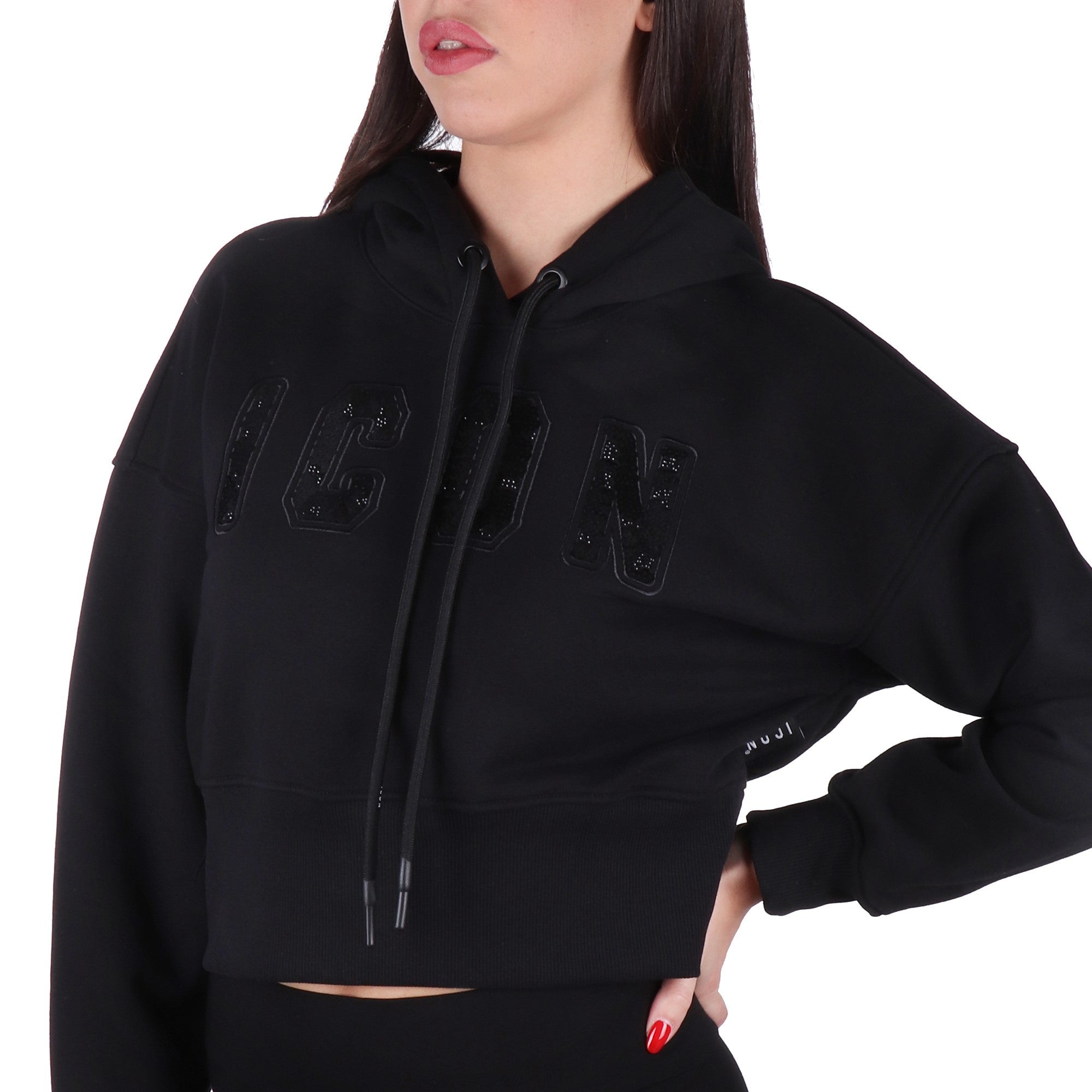 Icon FELPA CON CAPPUCCIO Nero