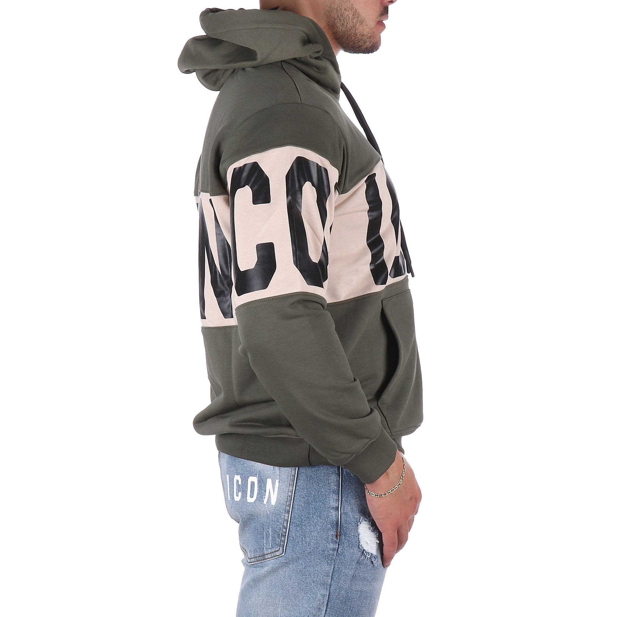 Icon FELPA CON CAPPUCCIO Verde