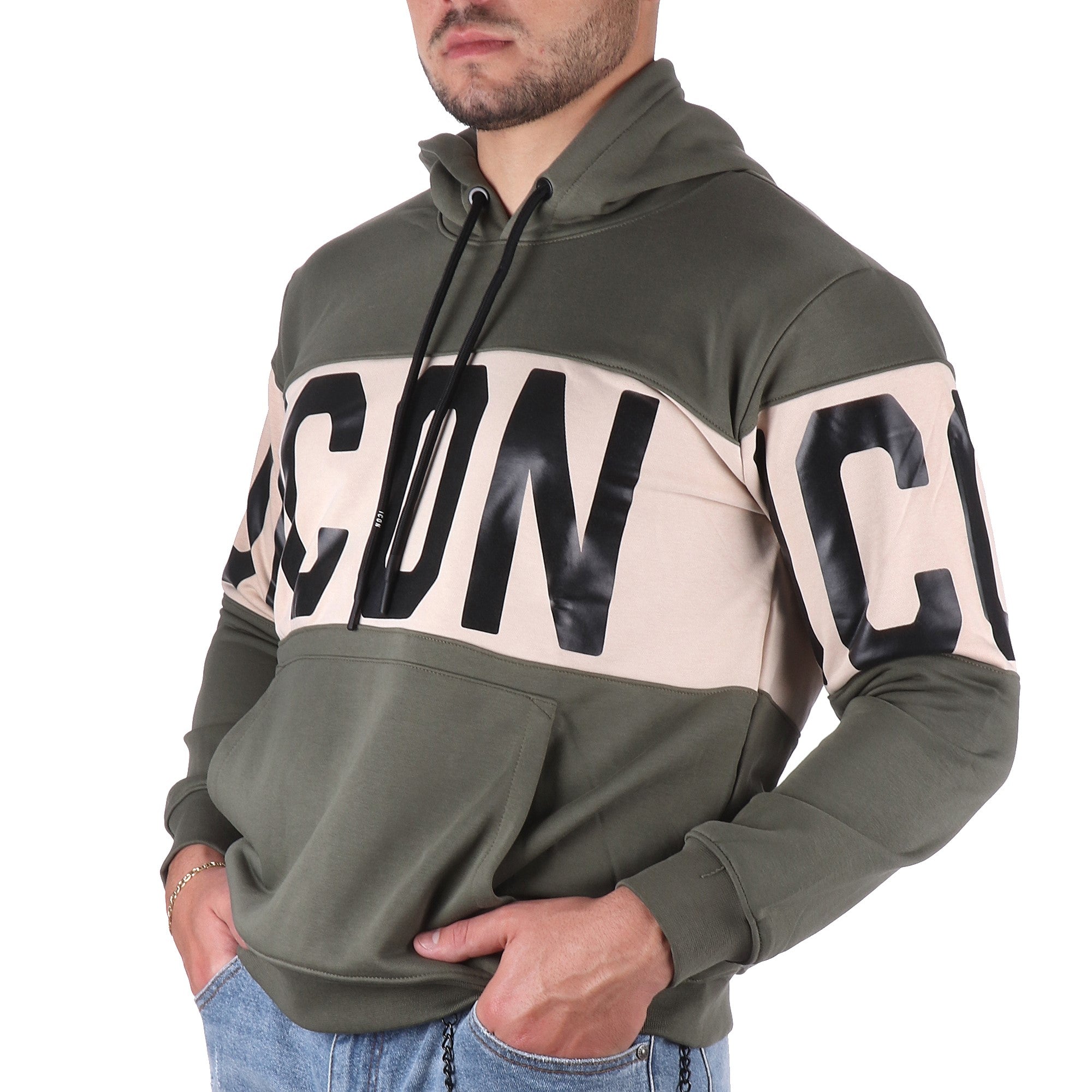 Icon FELPA CON CAPPUCCIO Verde