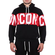 Icon FELPA CON CAPPUCCIO Nero/rosso