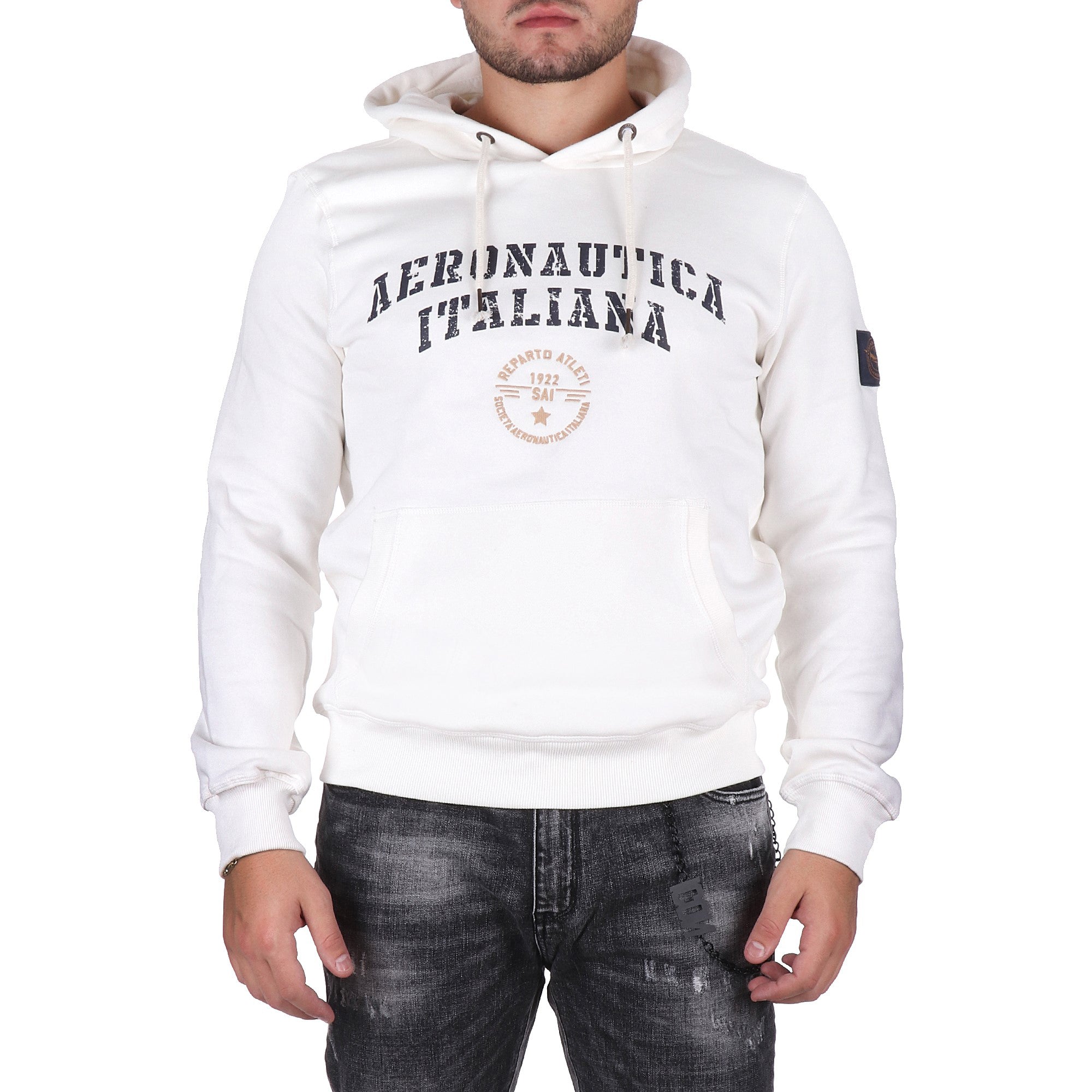 Aeronautica Italiana FELPA CON CAPPUCCIO Bianco