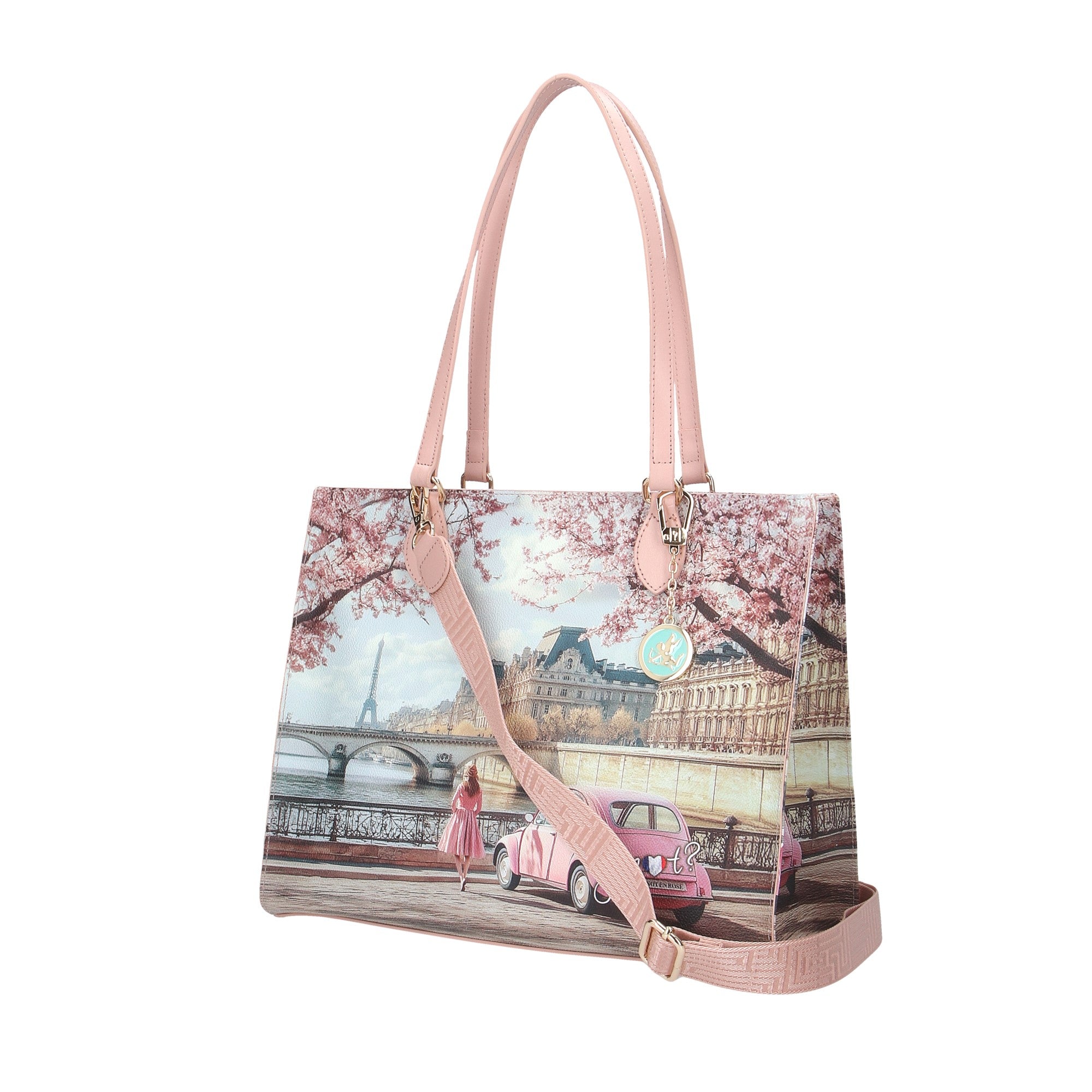 Ynot? BORSA A SPALLA Paris En Rose
