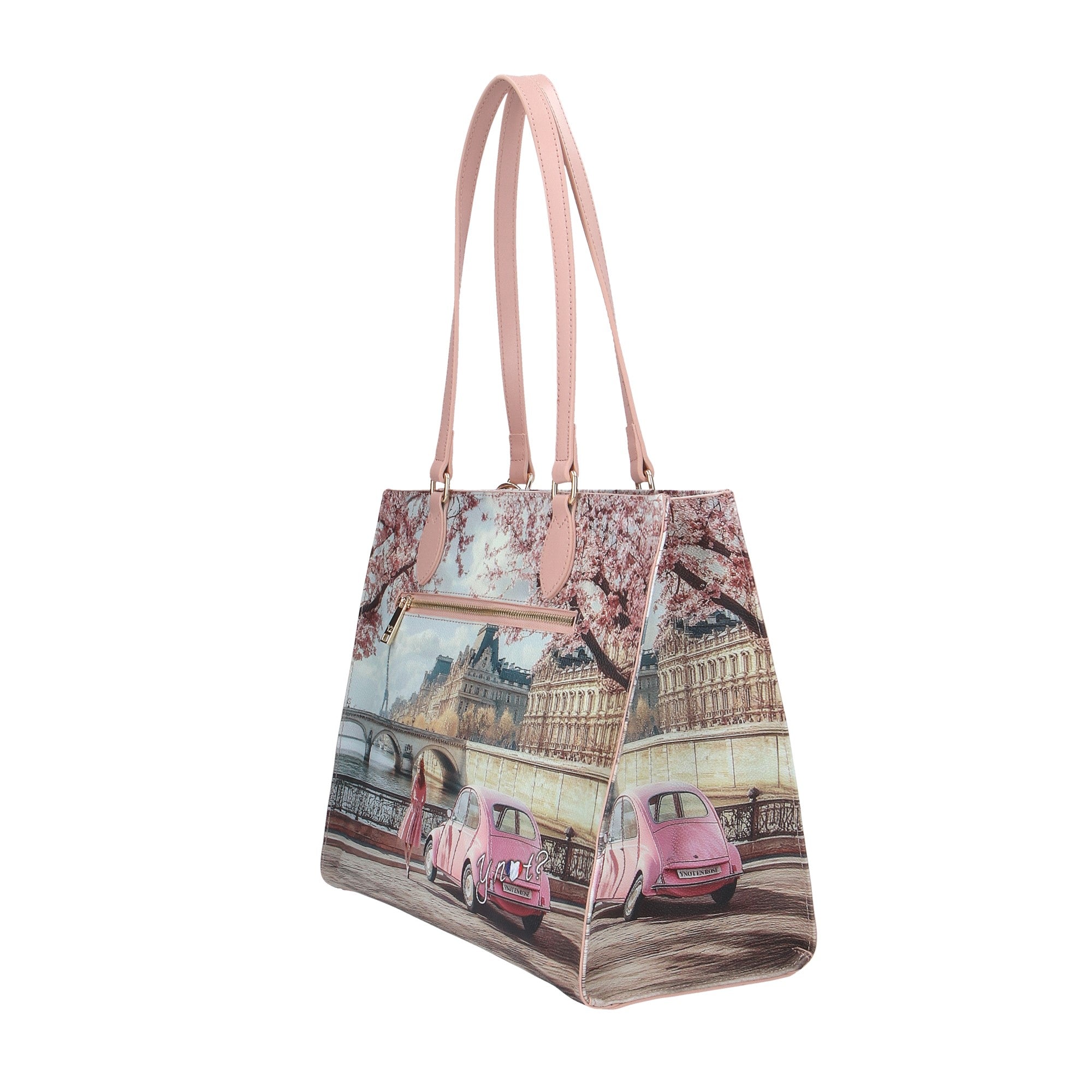 Ynot? BORSA A SPALLA Paris En Rose