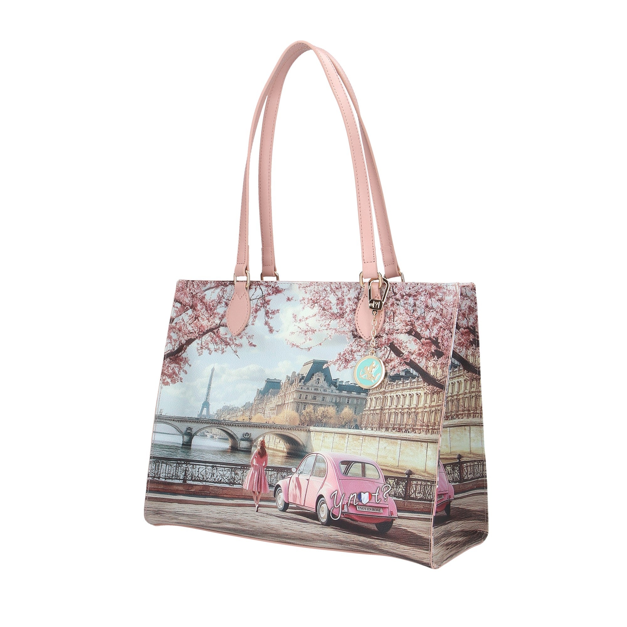 Ynot? BORSA A SPALLA Paris En Rose